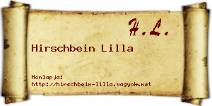 Hirschbein Lilla névjegykártya